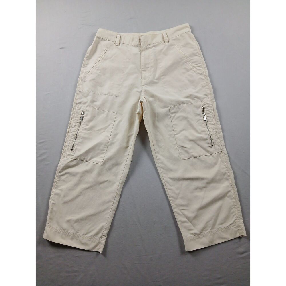 Vintage Lauren Ralph lauren Cargo Capri Pants Womens 6 Cream 60/40 cotton nylon